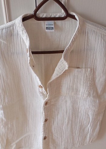 2 adet Beyaz  Kısa Kollu Gömlek ve siyah pantolon - Görsel 2