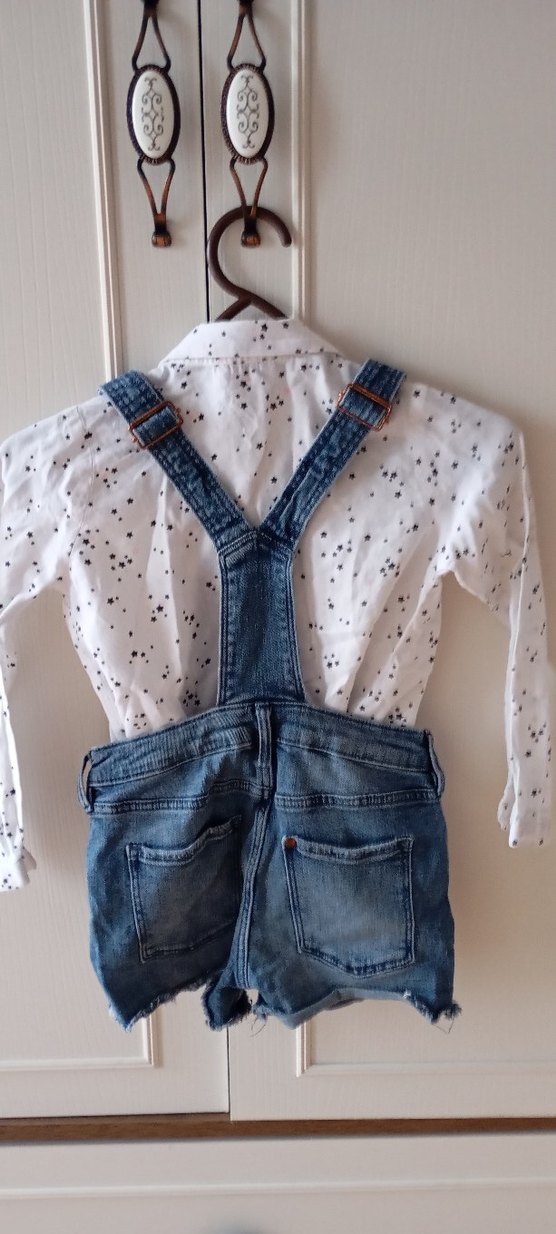 4-5 yaş kız çocuk için şortlu slopet gömlek ve elbise - Görsel 2