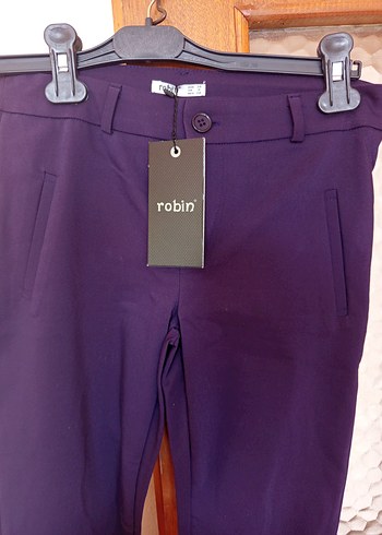 Mor Parlak Kumaş Kadın Pantolon - Görsel 2