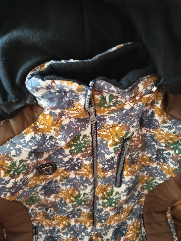 Desenli Kahverengi Kadın Kışlık Mont - Görsel 3