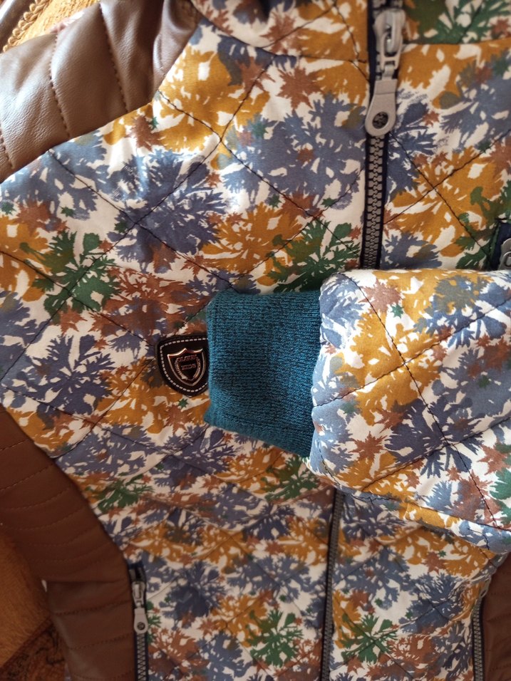 Desenli Kahverengi Kadın Kışlık Mont - Görsel 5