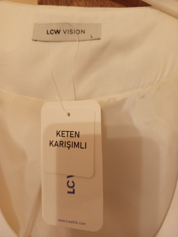 Düğmeli Beyaz Pamuklu Kadın Yelek - Görsel 3