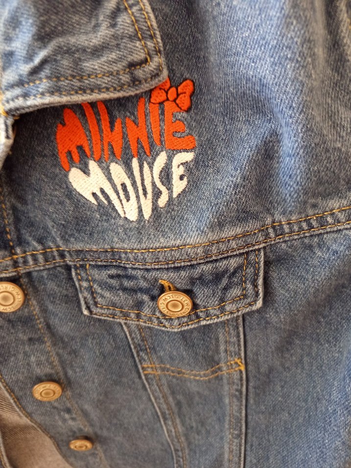 Kız Çocuk Mavi Baskılı Kot Ceket - Görsel 3