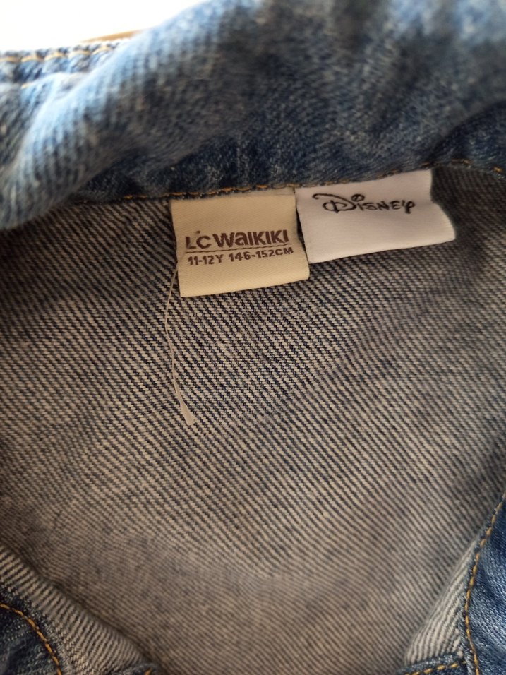 Kız Çocuk Mavi Baskılı Kot Ceket - Görsel 4