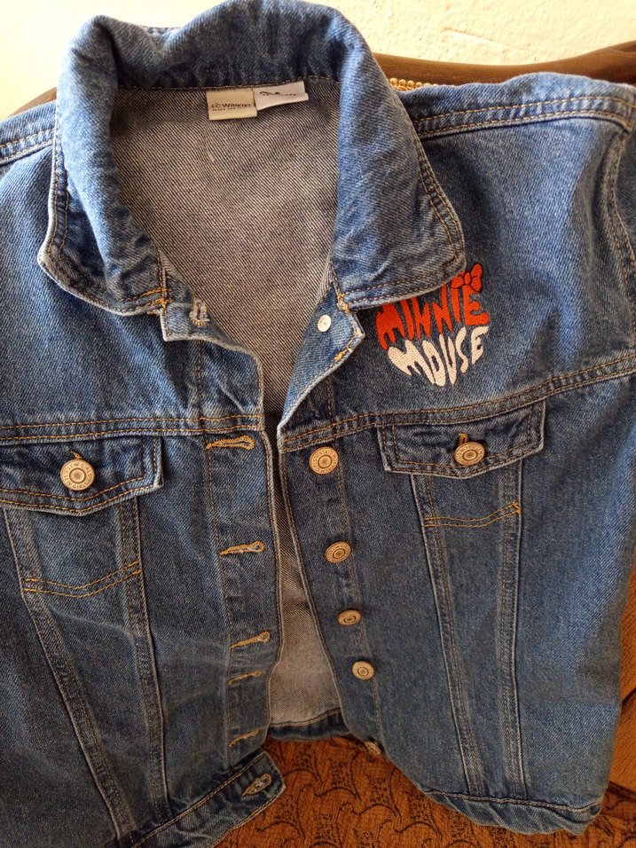 Kız Çocuk Mavi Baskılı Kot Ceket - Görsel 2