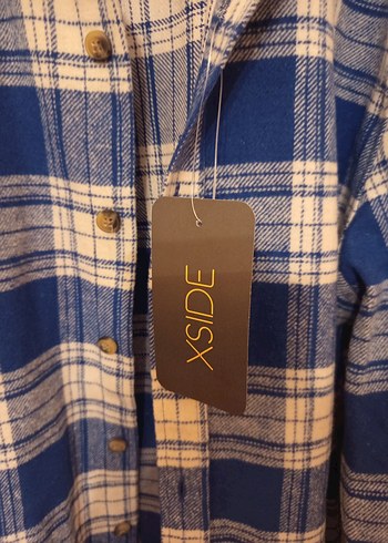 Mavi Ekose Pamuklu Kadın Gömlek - Görsel 4