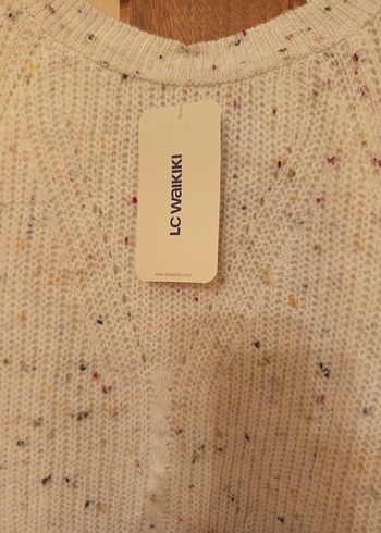 LC Waikiki Bohem Uzun Kollu Beyaz Triko Kazak - Görsel 2