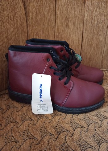 Bordo Erkek Bot, Kemer Detaylı, Vintage Stil - Görsel 4