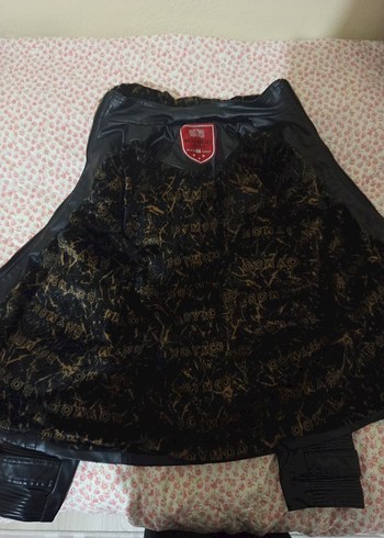 Kürklü Kapüşonlu Siyah Deri Biker Ceket - Görsel 2