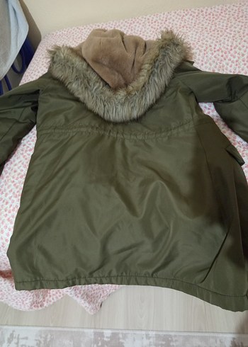 Kürk Detaylı Haki Kadın Mont - Görsel 5