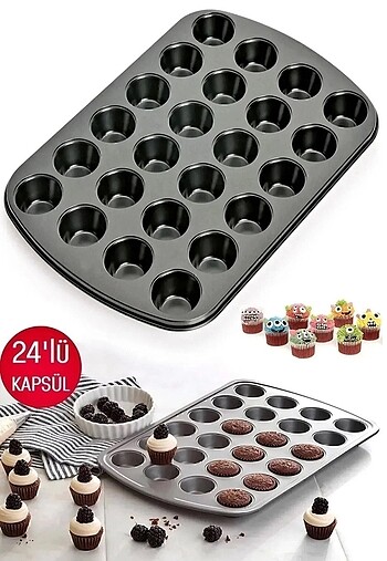 24 bölmeli lüks muffin kalıbı