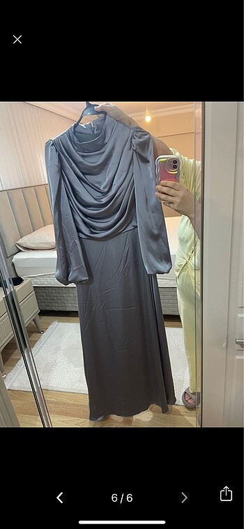 Suud Collection Tesettür gümüş abiye
