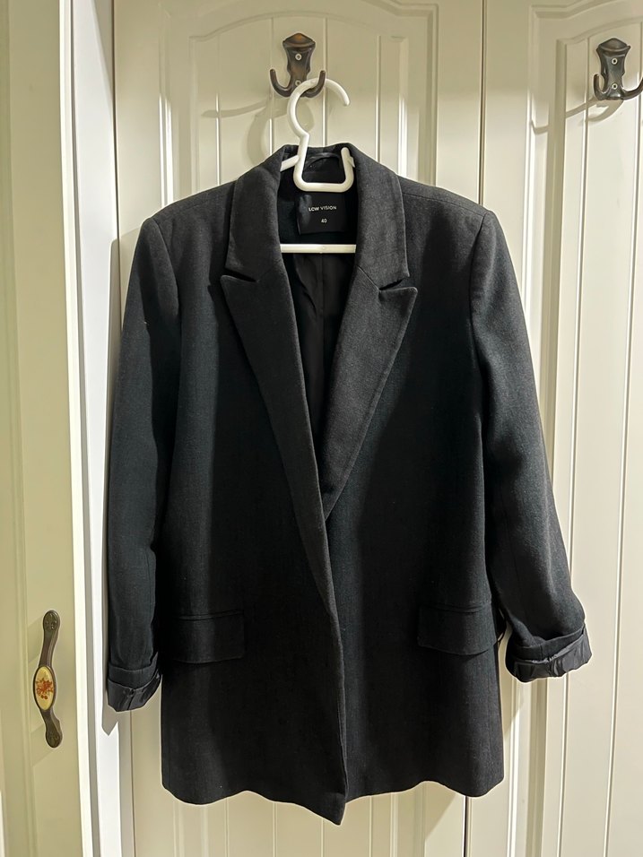 Siyah Düğmeli Kadın Blazer Ceket - Görsel 2