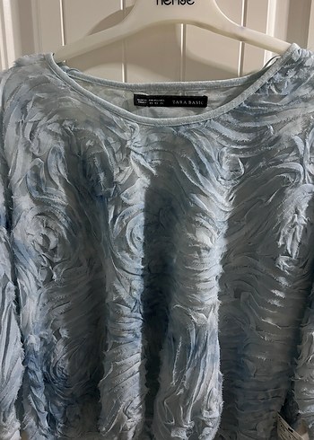 Zara Kadın Mavi Salaş tül Kazak - Görsel 2