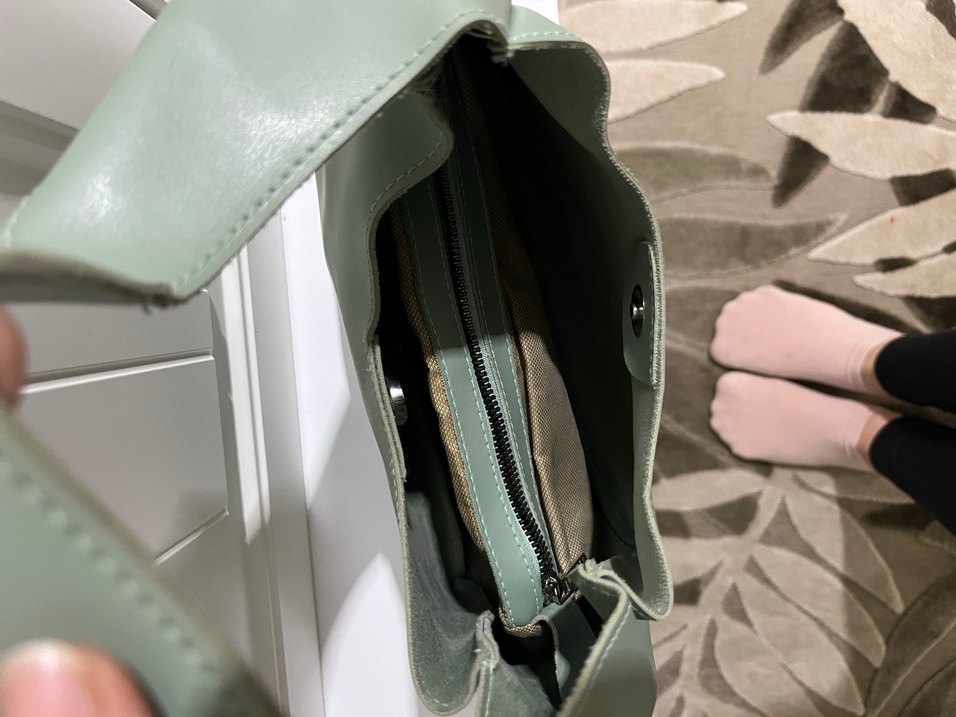 Su Yeşili Deri Minimalist Kadın Çanta - Görsel 2