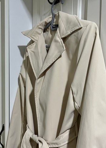 Bej Midi Kemerli Kadın Trençkot - Görsel 3