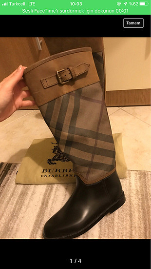 36 Beden kahverengi Renk Burberry yağmur çizmesi