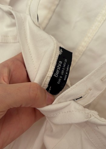 Bershka Bershka Kadın Beyaz Keten Midi Askılı Tulum