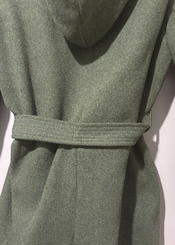 Stradivarius Gri Kemerli Kadın Kaban - Görsel 4