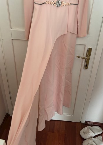 Pudra Pembe Tesettür Abiye - Görsel 9