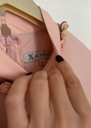 Pudra Pembe Tesettür Abiye - Görsel 7