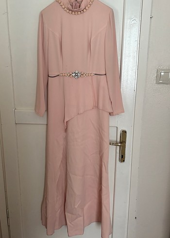 Pudra Pembe Tesettür Abiye - Görsel 2