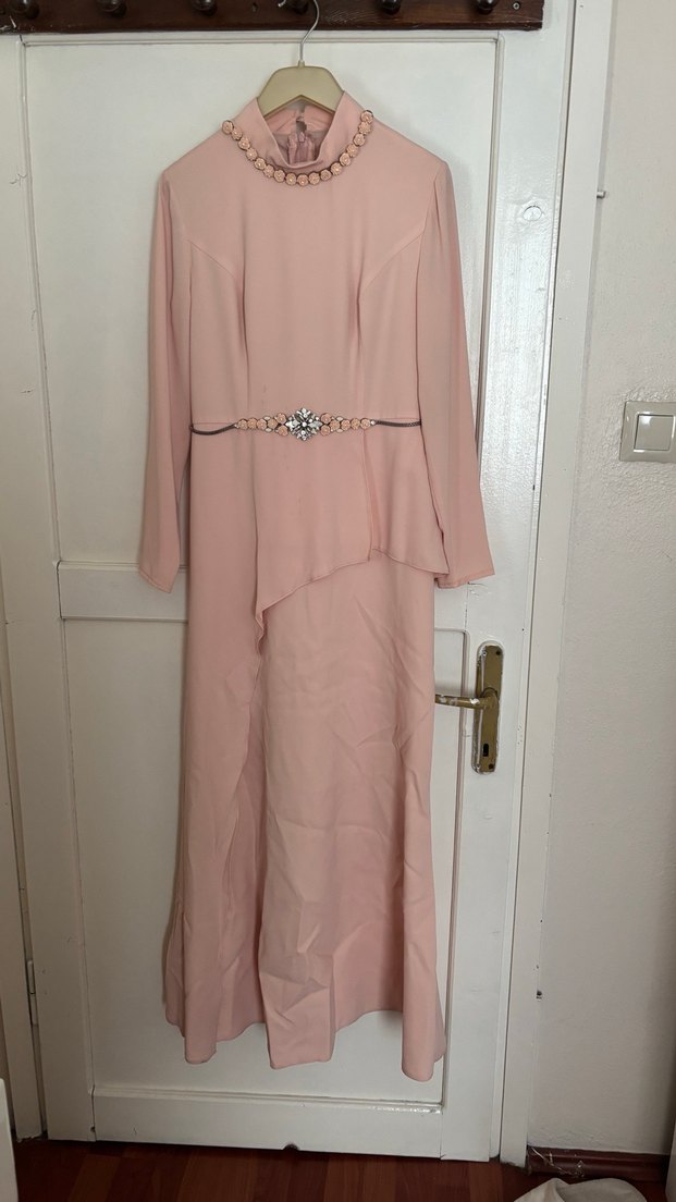 Pudra Pembe Tesettür Abiye - Görsel 2