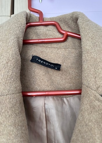 Bej Süet Kemerli Uzun Kadın Kaban - Görsel 2