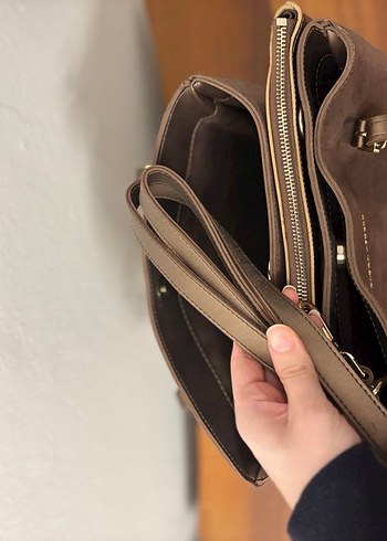 Kahverengi Süet Kadın Çanta - Görsel 5