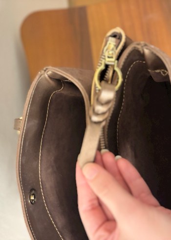 Kahverengi Süet Kadın Çanta - Görsel 4