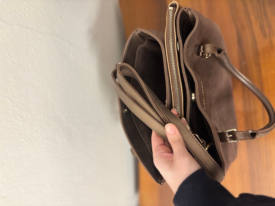 Kahverengi Süet Kadın Çanta - Görsel 5