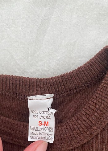 Kahverengi Pamuklu Kolsuz crop - Görsel 2