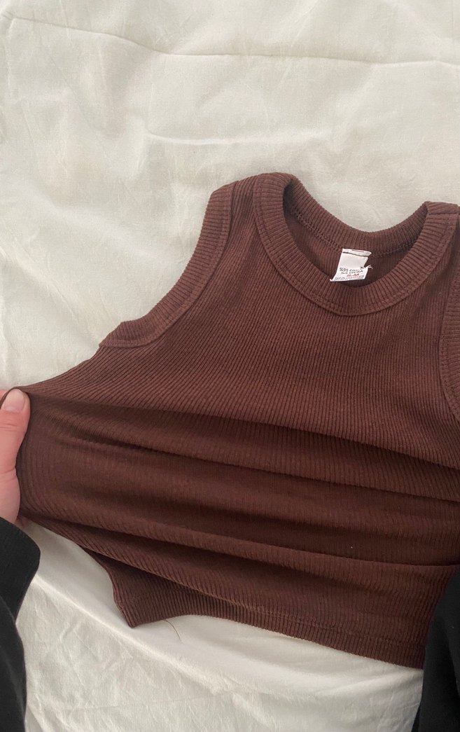 Kahverengi Pamuklu Kolsuz crop - Görsel 3