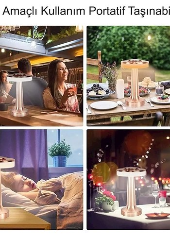 Parlak Altın Masa Lambası - Görsel 6