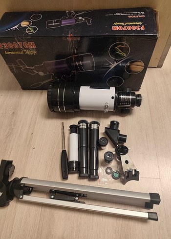 Beyaz Tripodlu 150X Teleskop - Görsel 4