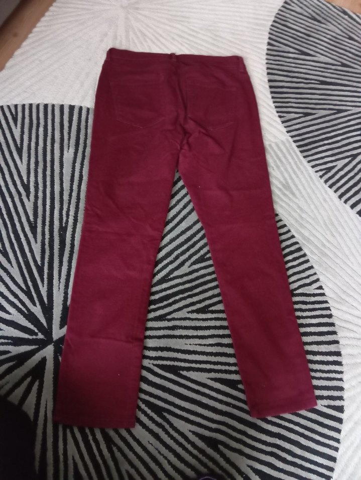 Bordo Kadın Midi Kumaş Pantolon - Görsel 2