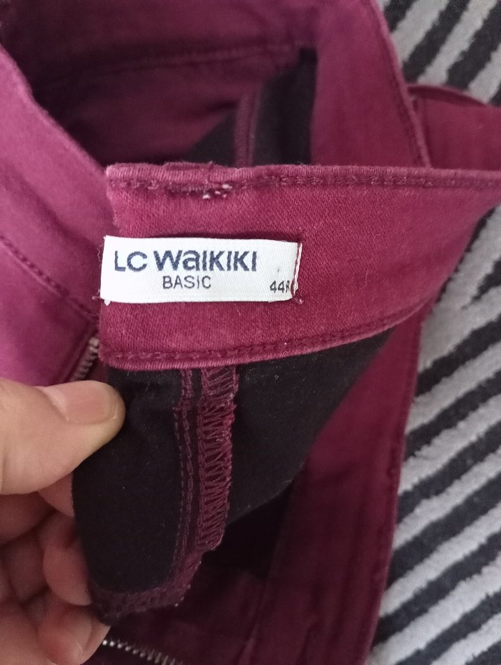 Bordo Kadın Midi Kumaş Pantolon - Görsel 4