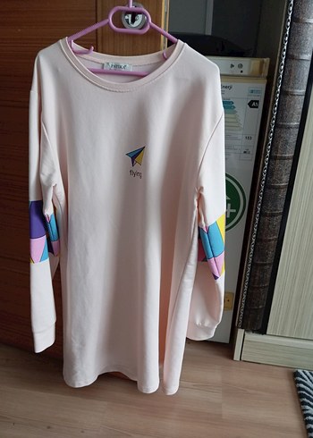 Pamuklu, Baskılı, Uzun Kollu Beyaz Sweatshirt - Görsel 2