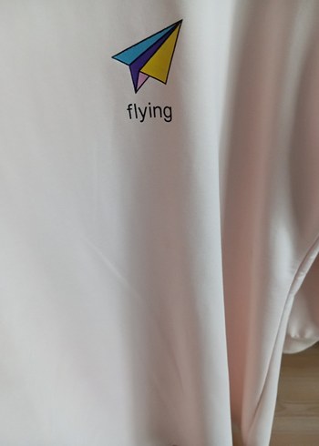 Pamuklu, Baskılı, Uzun Kollu Beyaz Sweatshirt - Görsel 4