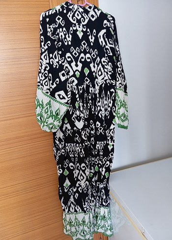 Püsküllü V Yaka Bohem Uzun Elbise - Görsel 2