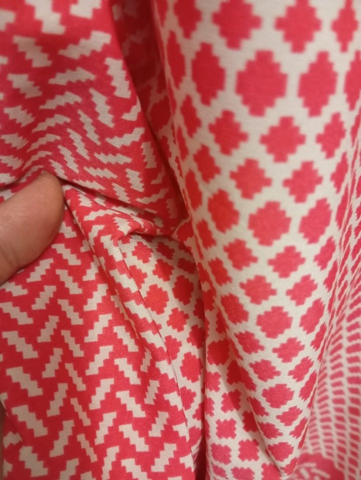 Kırmızı Bohem Kadın Tunik, Uzun Kollu, Normal Boy - Görsel 2