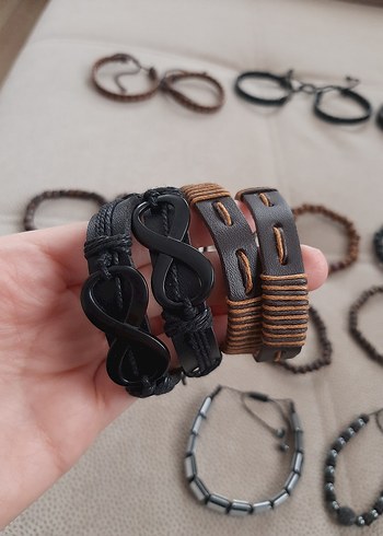 Bohem Tarz Erkek Deri Bileklik Seti - Görsel 3