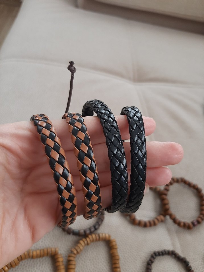 Bohem Tarz Erkek Deri Bileklik Seti - Görsel 4