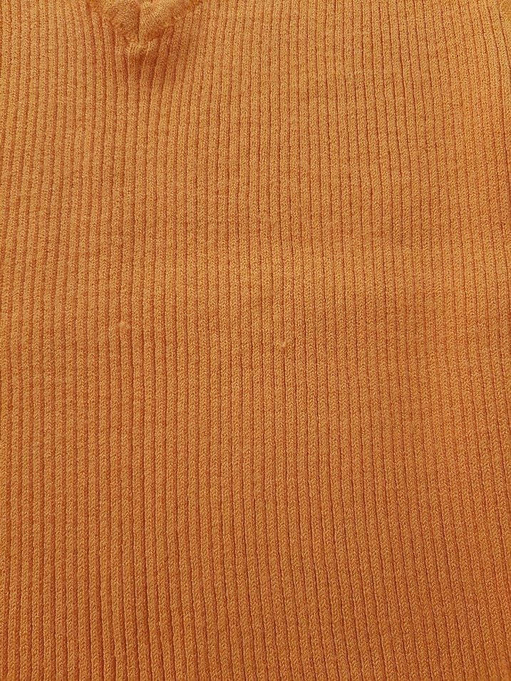 Renkli ve Turuncu V Yaka Kadın Süveter - Görsel 4