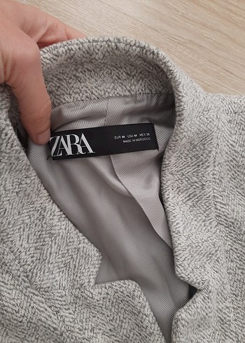 Gri Düğmeli Kadın Kaban - Görsel 2