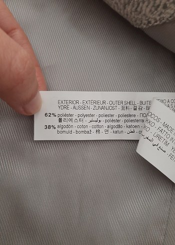 Gri Düğmeli Kadın Kaban - Görsel 7