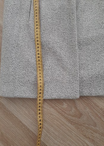 Gri Düğmeli Kadın Kaban - Görsel 4