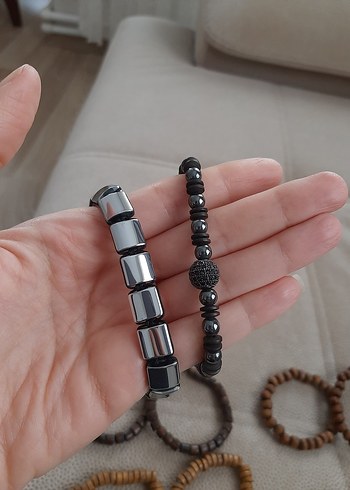 Erkek Siyah Gotik Minimalist Bileklik - Görsel 2