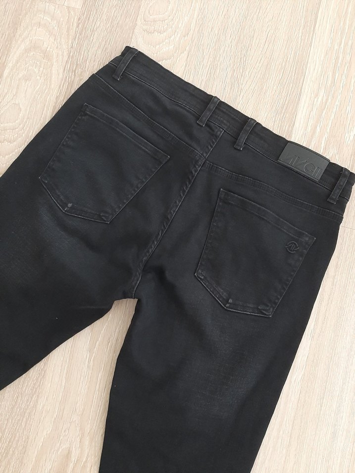 Erkek Siyah Regular Fit Denim Jean - Görsel 3