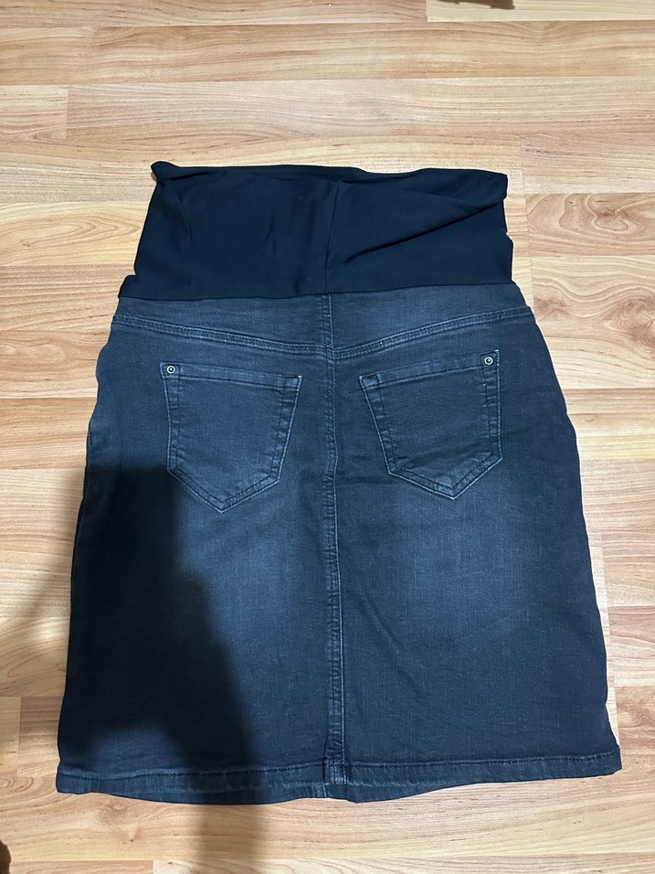 Lacivert Hamile Kot Midi Etek - Görsel 2